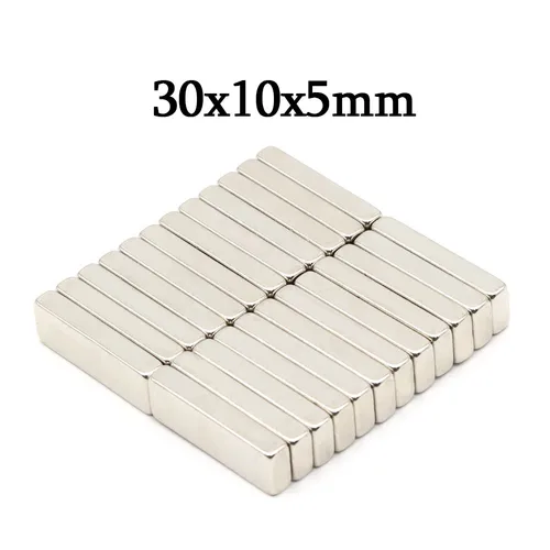 Imagen 1 del producto Imán de neodimio de bloque súper fuerte de 30x10x5mm imanes potentes N35 imán magnético permanente para refrigerador NdfeB 30x10x5