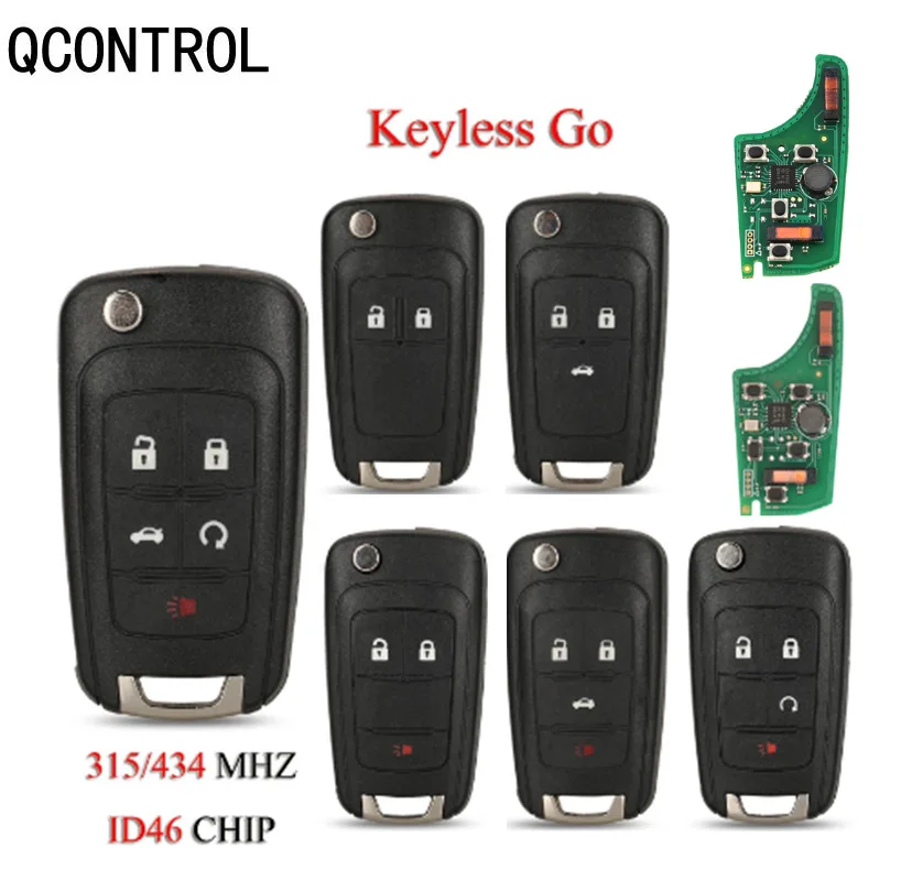 QCONTROL Keyless Go Folding Remote Smart Car Key For Chevrolet Cruze Malibu Impala Orlando Regal for Opel for Buick 315433  ID46