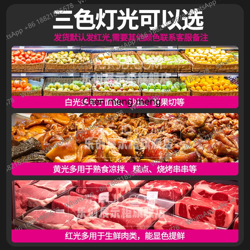 Armário de exibição de carne fresca supermercado porco refrigerado armário de manutenção fresca comercial armário de exibição de alimentos cozidos