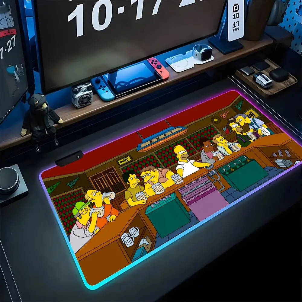 

The S-simpsons Mouse Pad Gaming Rgb Mousepad Backlit Simple Keyboard Gamer Girl Xxl Laptop Mat Table Pads Deskpad