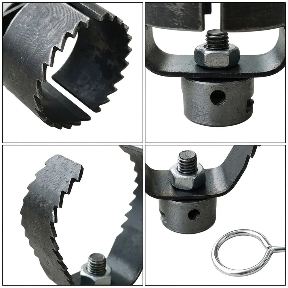 Drain Auger Attachment Set with Dual-Function Metal Heads Optimized for Both Tangled Debris and Grease Accumulation
