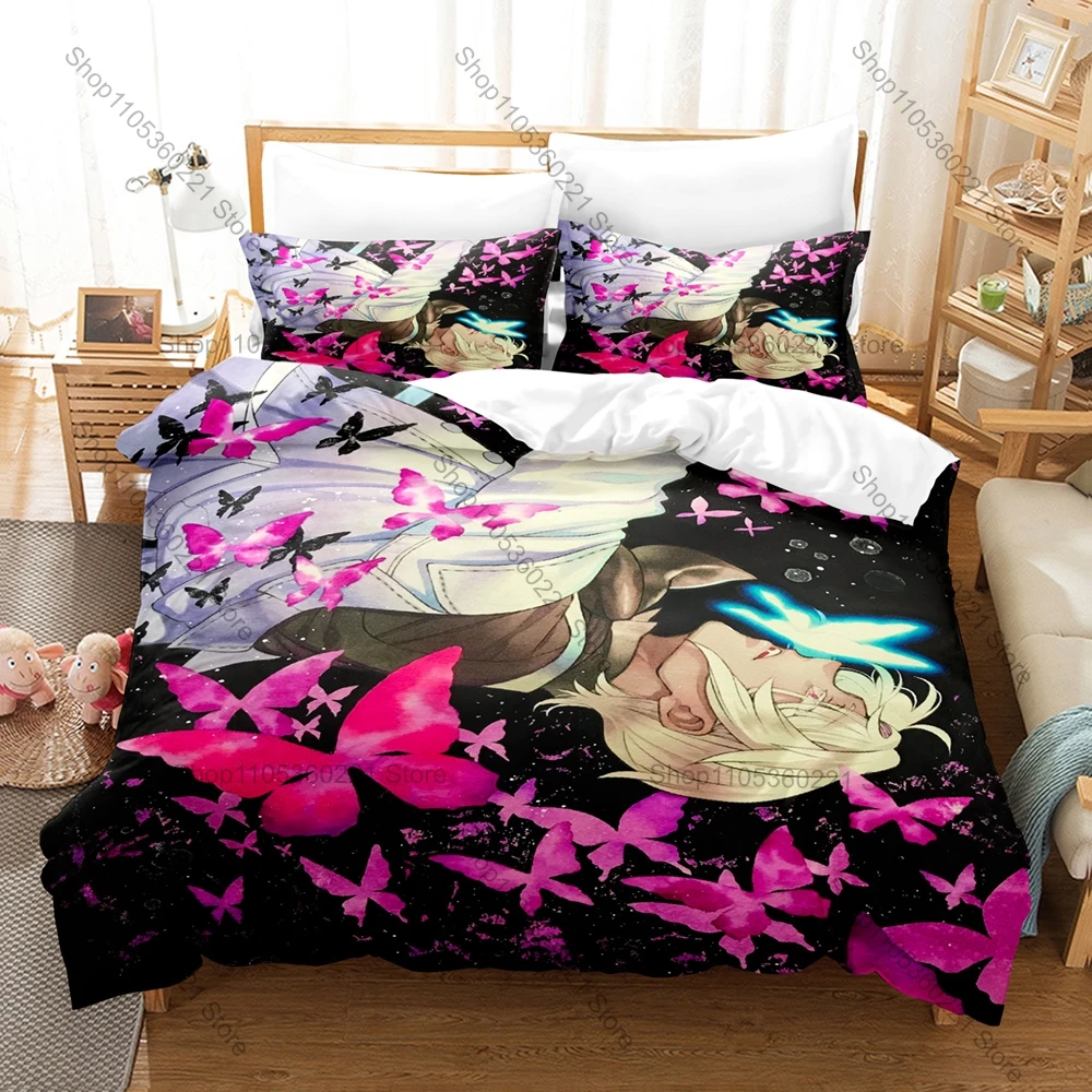 Anime Vanitas no Carte Bettwäsche-Set, 3-teilig, Vampir-Fantasie-Muster, bequeme Bettwäsche für Einzel- und Doppelbetten