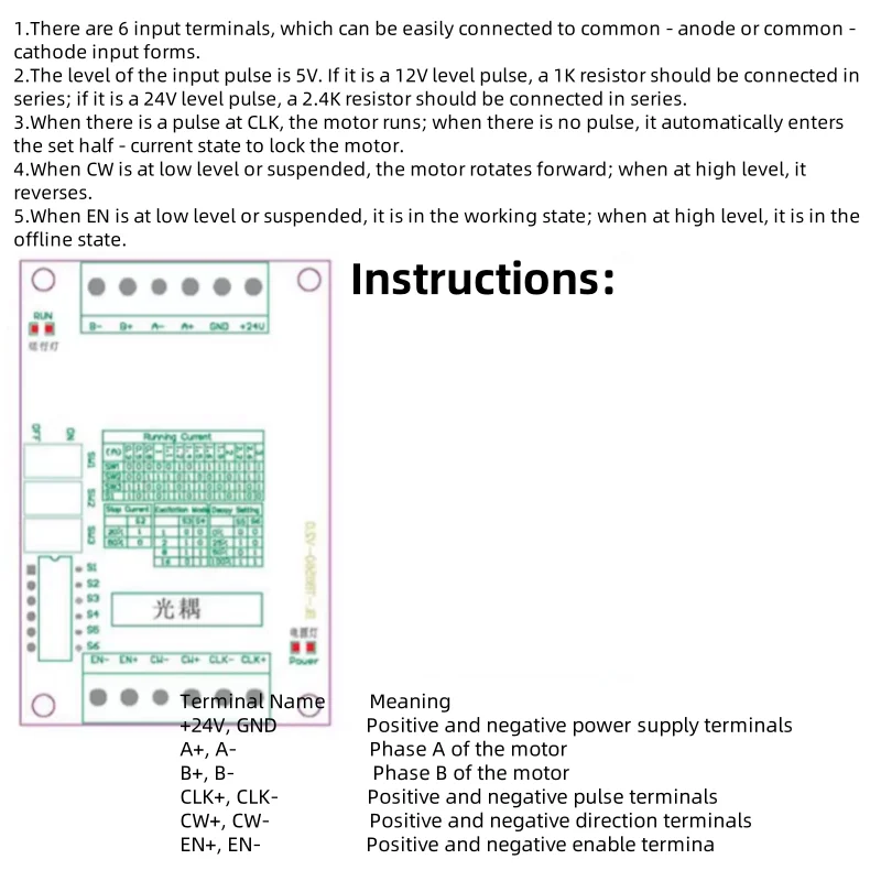 TB6560 3A Stepper Motor Driver, Stepper Motor Driver Board, Single-Axis Controller, 10 Gears (C6A1)