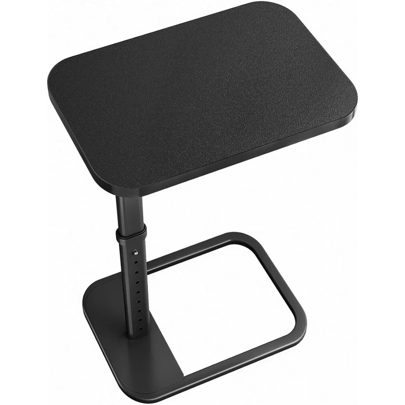 

Adjustable Height & Flip-Top & Rounded Metal Corners, Snack Table for Couch, Bed, Chair, Living Room, C Shaped End Side Table.