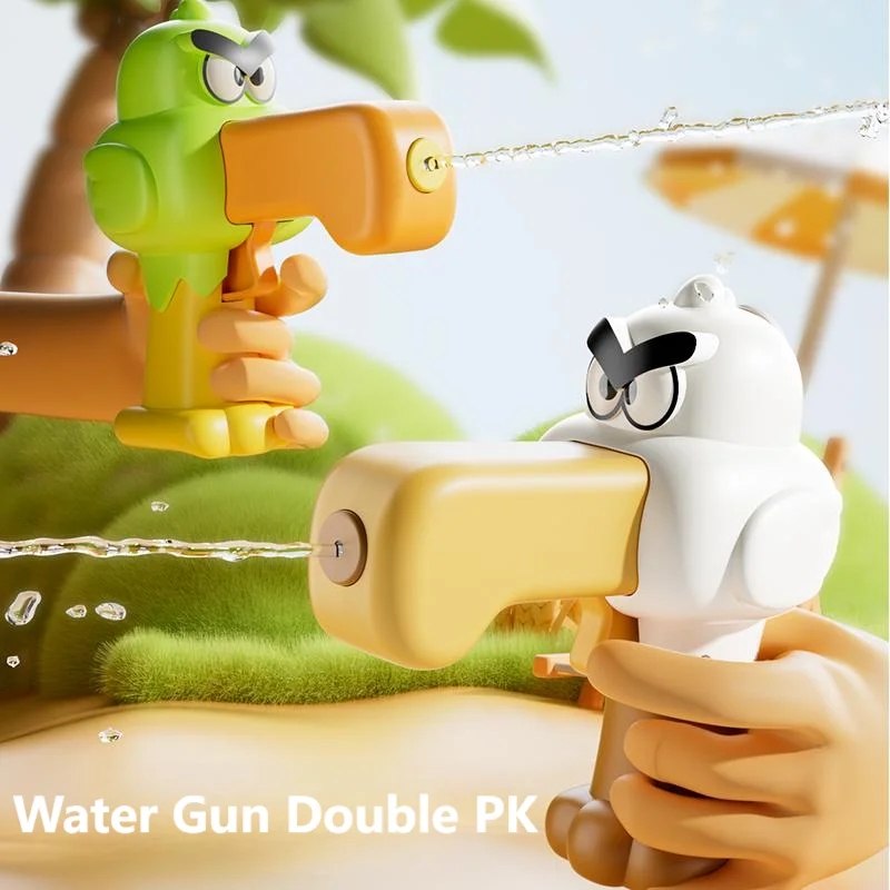 Pistola de água brinquedo respingo jogar arma de águia, estilo dos desenhos animados praia verão brinquedo auto-retrátil água blaster para crianças e adultos