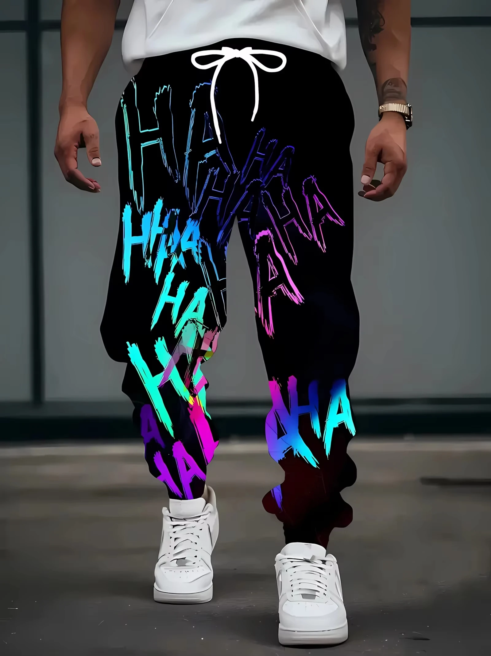 

Spring Autumn Men's Trousers Fun Colored Font Patterns Casual Fashionable Soft Comfortable Sweatpants Outdoors Male Sportswear