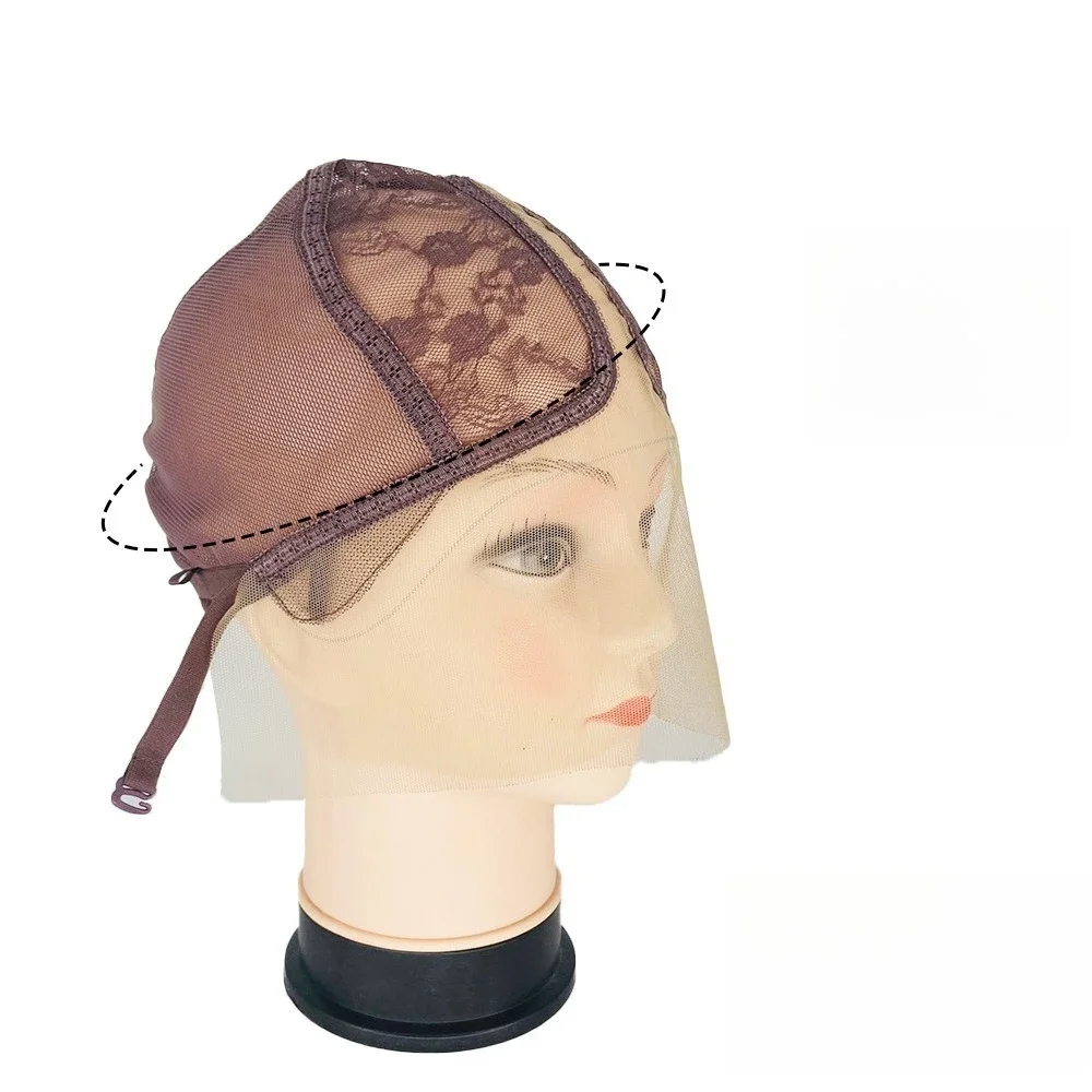 

Hand-tied Lace Wig Cap Front Lace Stretch Wig Cap with Adjustable Strap for Wig Making & Wearing