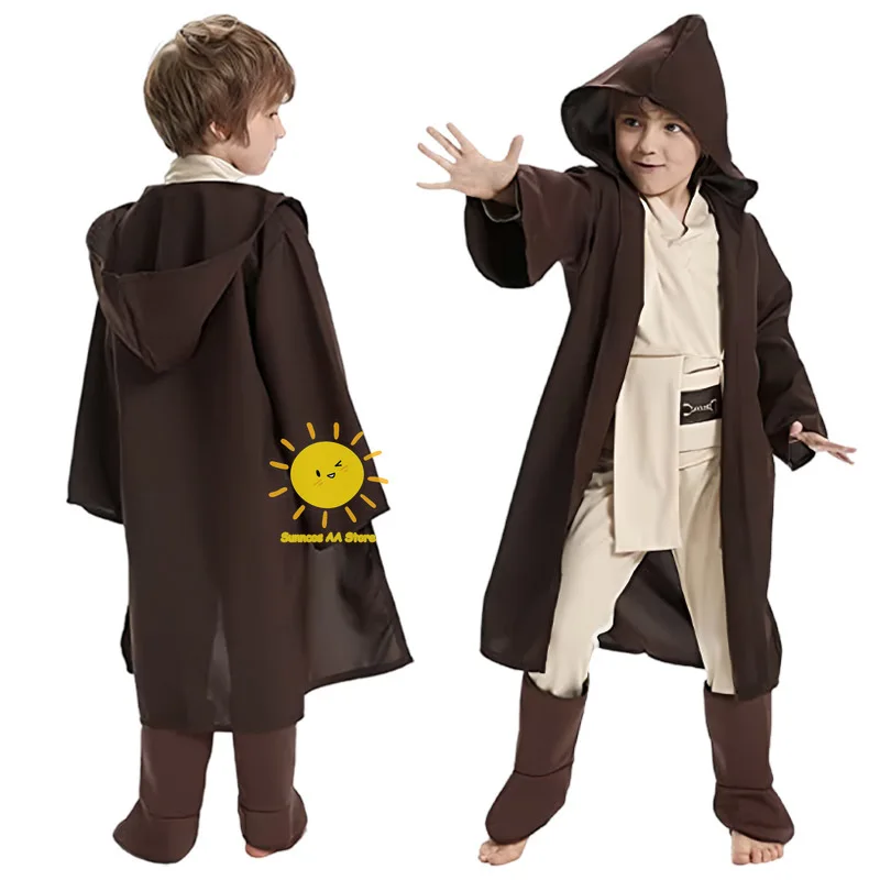 

BEAST KINGDOM Movie Jedi Knight Cosplay Star Wars Cosplay Costume Jedi Order Brown Suit Cloak Belt Halloween Carnival Cos Unisex