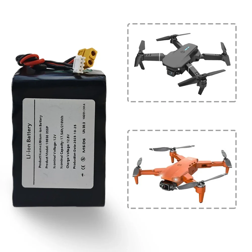 3S5P 12V 17500Ah  UAV Rechargeable Li-ion Battery ,with Connector XH2.54+XT60for Various RC Airplane Drone Quadrotor