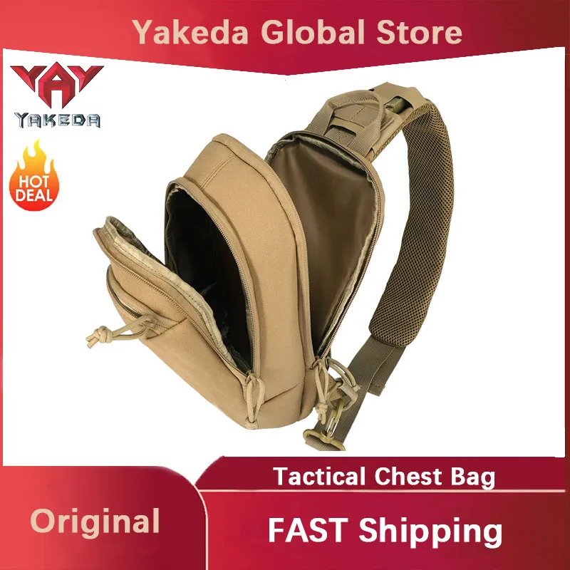 

YAKEDA Tactical Backpack Outdoor Tactical Chest Bag Multifunctional Portable Shoulder Bag Crossbody Bag Hidden Pistol Chest Bag