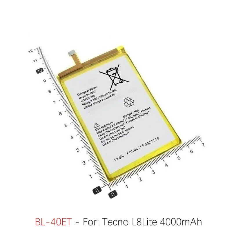 BL-40ET High Quality Battery 3.85V 4000mAh for TECNO L8Lite BL-40ET Brand New Replacement Battery