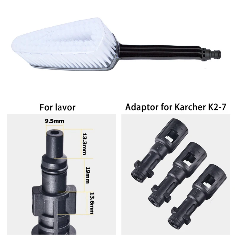 High Pressure Washer Car Brush Water Soft Brush Effortless Cleaning Washing Brush Rigid for Karcher K2 K3 K4 K5 K6 K7 Lavor