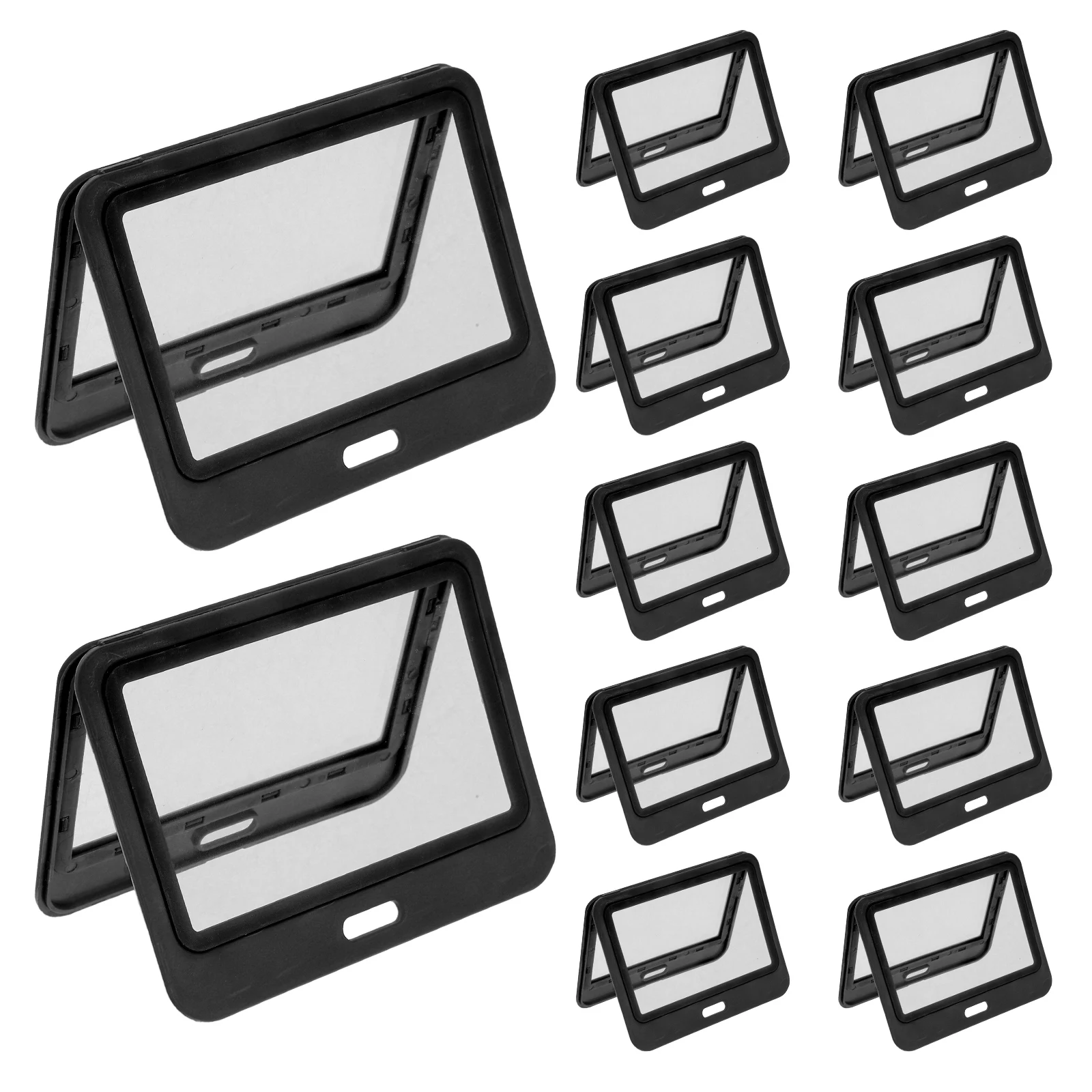 

12 Pcs ID Card Holder Transparent Plastic Dual Sided Horizontal Badge Sleeve Case Work Clear Convention Student Staff