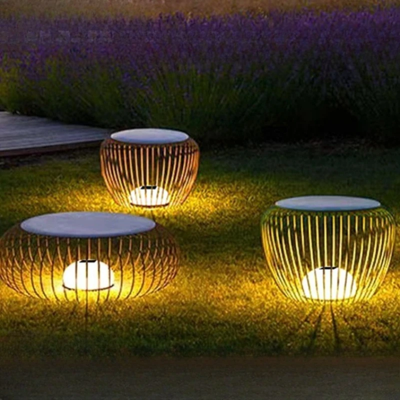 

Утюг RGB солнечные фонари на открытом воздухе красочный торшер минималистичный двор сад парковое освещение лампы украшения поставки свет