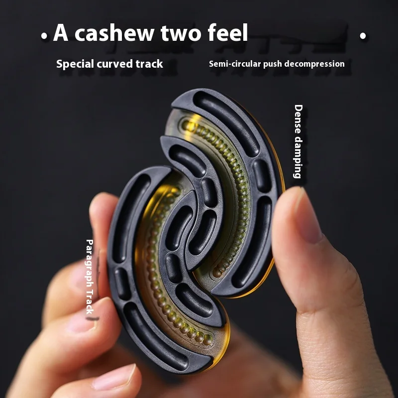 Mechanische Cashewnoten 3.0 Drielaags Push Card EDCEscape Valuta Stress Relief Speelgoed Fidget Spinner Magnetische aantrekkingskracht