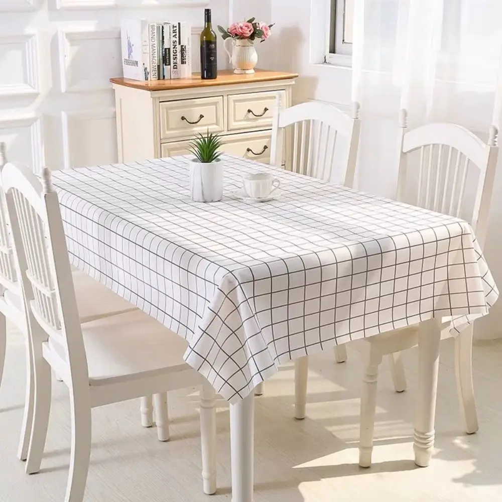 New PEVA Tablecloth Rectangula Waterproof Oilproof Table Cover Antifouling Dining Table Colth Home Kitchen
