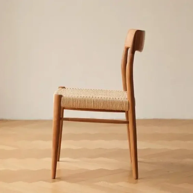 

high quality and high price quality assurance Restaurant Woven Cushion Fabric Dining Chair Modern Solid Wood Dining Chair