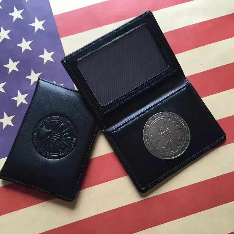 وكلاء S.H.L.E.L.D. حامل شارة جلدية من SHIELD لبطاقة الهوية ورخصة القيادة أ;k6;8'