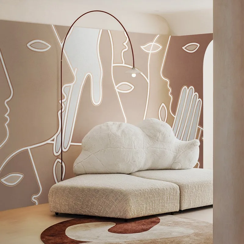 Living room sofa wallpaper dining room industrial style studio supermarket wall covering