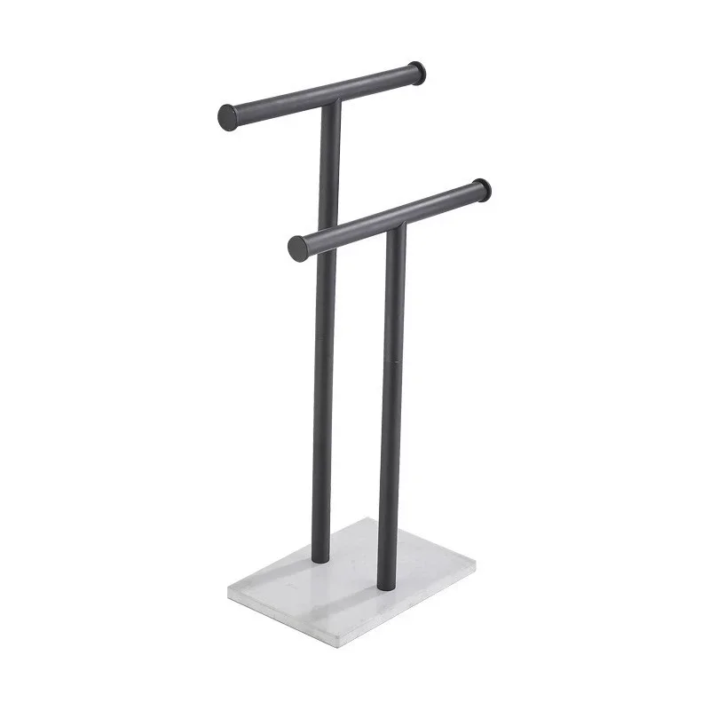 

Подвижный отдельно стоящий держатель для полотенец для рук Держатель для бумажных полотенец Подставка для банных полотенец из нержавеющей стали Вешалка для полотенец для ванной комнаты Двойной стержень