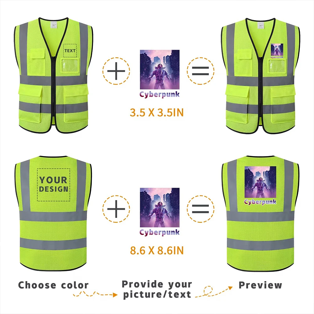 Summer Mesh Safety Vest Hi Vis Construction Work Clothes for Men Women Breathable Volunteer Uniform Custom Logo