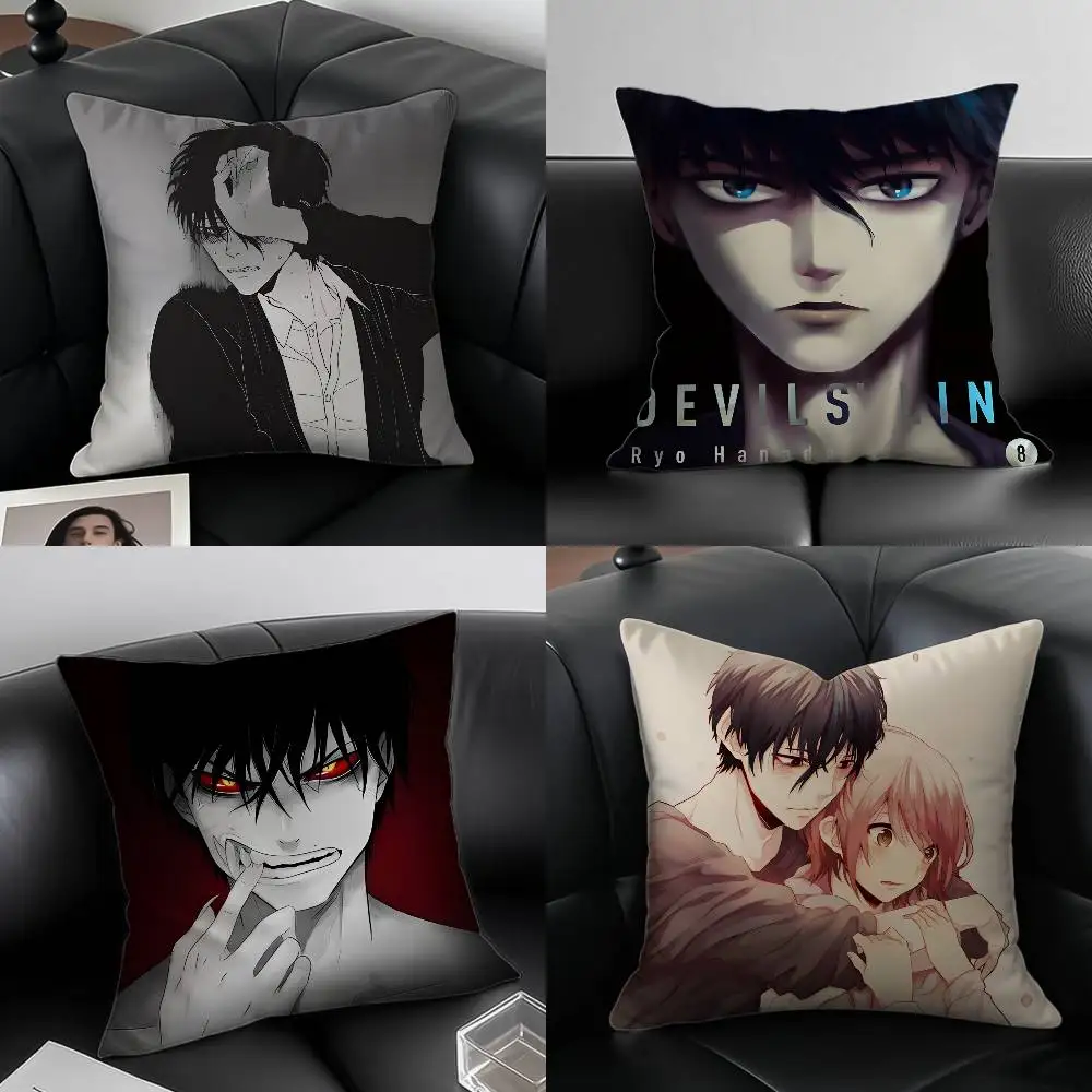 

Hololive EN Gawr Gura-G Pillow Case Anti-dustmite Pillowcase Invisible zipper silky short plush Sofa cushion cover