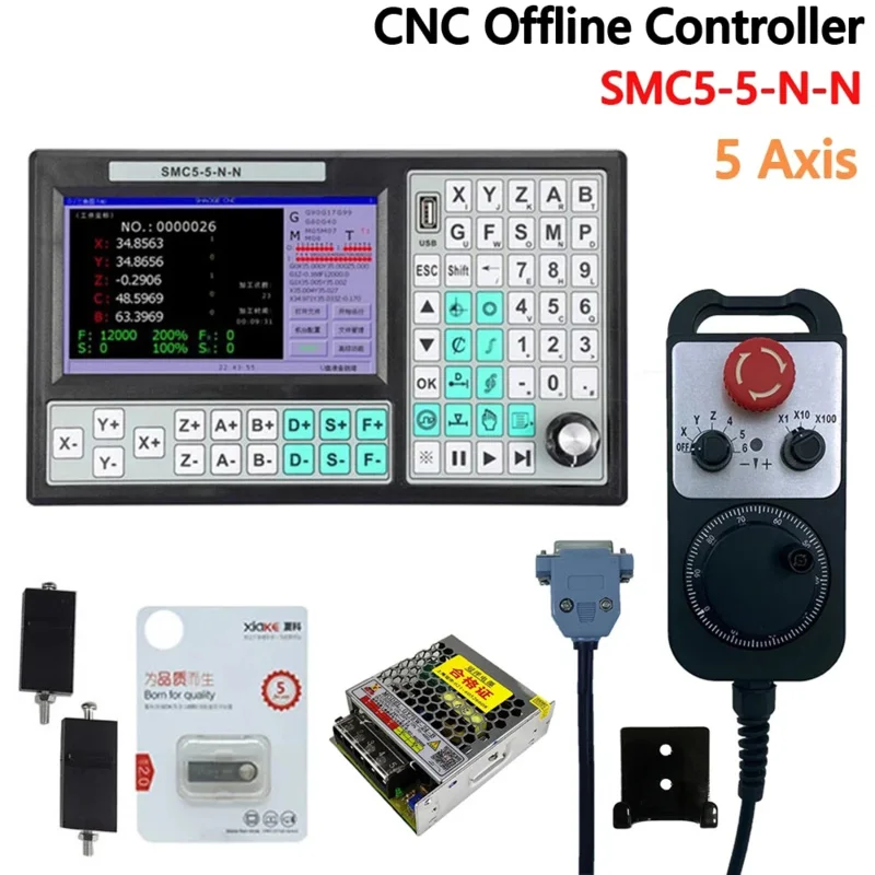 5 Stand-Alone Set SMC5-5-N-N Offline 500KHz USB Motion Controller With 6 Axis MPG Handwheel