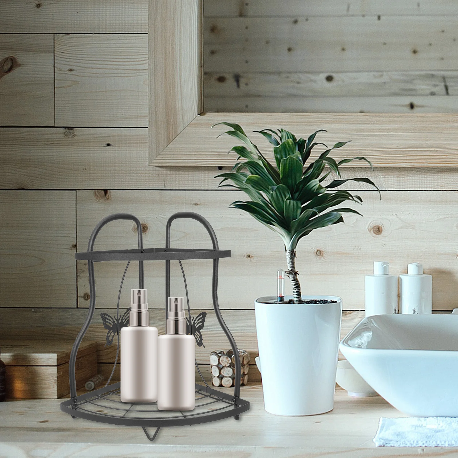 

Premium Iron Storage Rack Kitchen Organizer Strong Load-Bearing Capacity Bathroom Sundries Storage Holder Multi-Functional Home