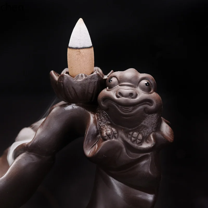 Cz purple sand backflow incense ornament bring in wealth and treasure house aromatherapy burner