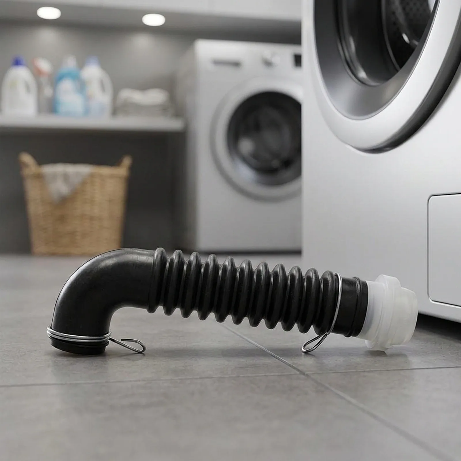 Black Washing Machine Hose Flexible Hose Design Non-Leaking Construction Improved Water Flow Adjustable Hose Clamps For WT7400CV
