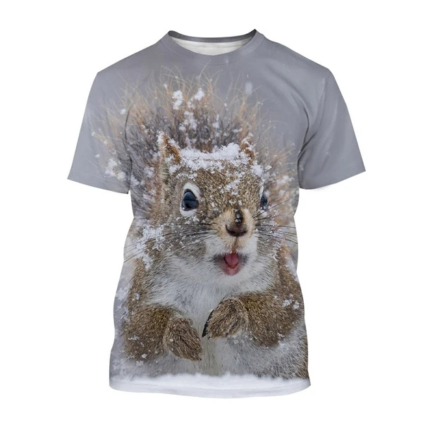 Animal Cute Squirrel 3D Print T-Shirts Summer Men Women Fashion Short Sleeve T Shirt Oversized Harajuku Tees Tops Male Clothing
