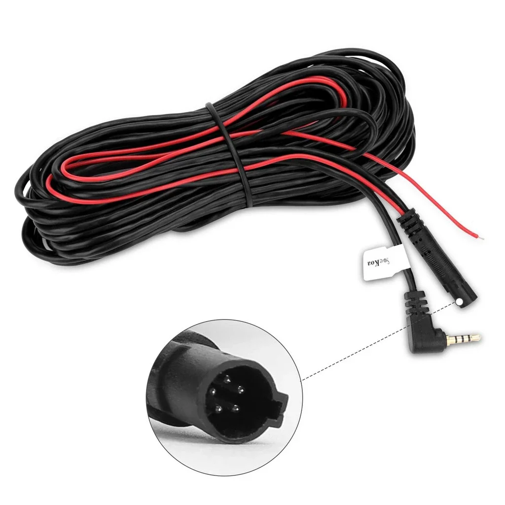 Car RCA Video Extension 5.5/10 meters Cable Rear View Camera Cord Wires 5 Pin to 2.5mm for Auto Car Rear View Monitor