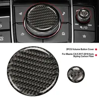 2Pcs Car Real Volume Button Cover Trim Auto Styling Carbon Fiber Interior Accessories for Mazda 3 2020-2023