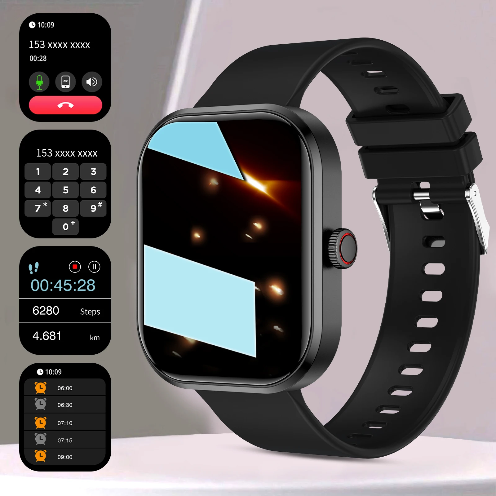 Reloj inteligente 2025 con pantalla HD de 2,01 pulgadas, respuesta a llamadas, mensaje, vista, modos deportivos, esfera DIY, pronóstico del tiempo, hombres y mujeres