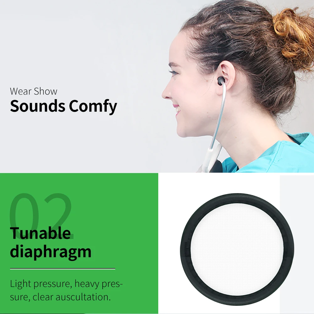 مجموعة قطع غيار سماعة الطبيب 3M Littmann المتوافقة مع أجهزة أمراض القلب الكلاسيكية III IV باللون الأسود، وأغطية الأذن، وأغطية الأطفال البالغين #3