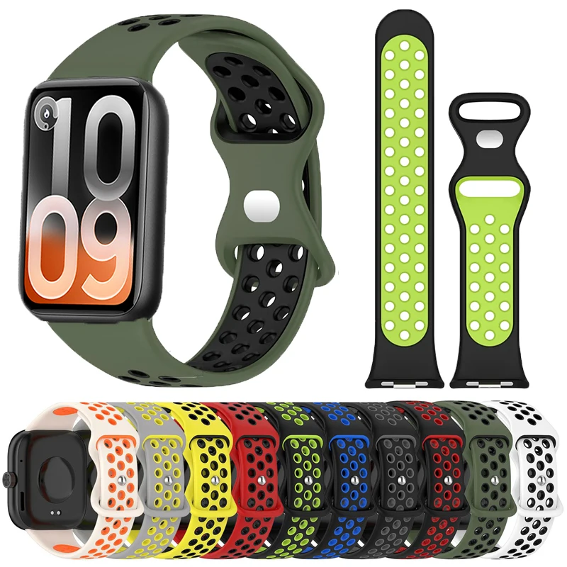 Sportarmband für Xiaomi Miband 10-9-8 Pro Zubehör Atmungsaktives Silikon-Ersatzarmband Correa Armband Redmi Watch 4 5 6
