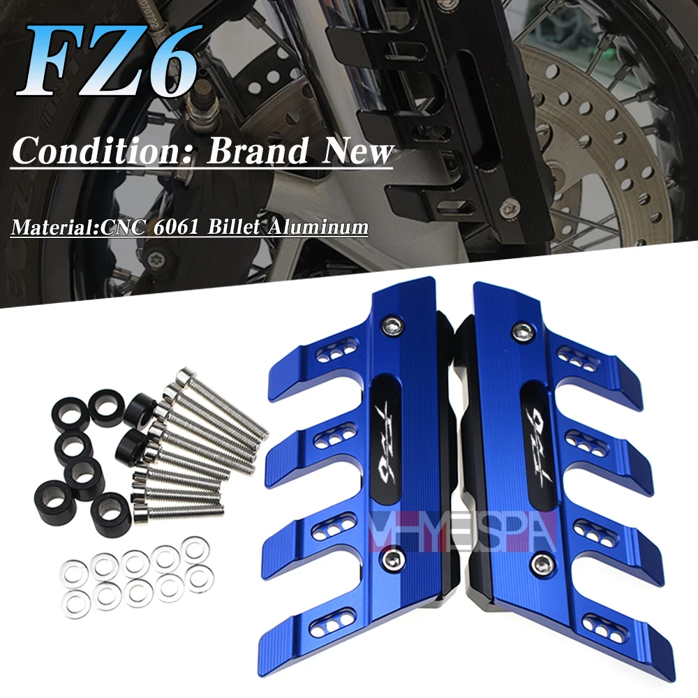 With Logo For Yamaha FZ6 FZ-6 FAZER Motorcycle Aluminum mudguard side protection block front fender anti-fall slider Accessories