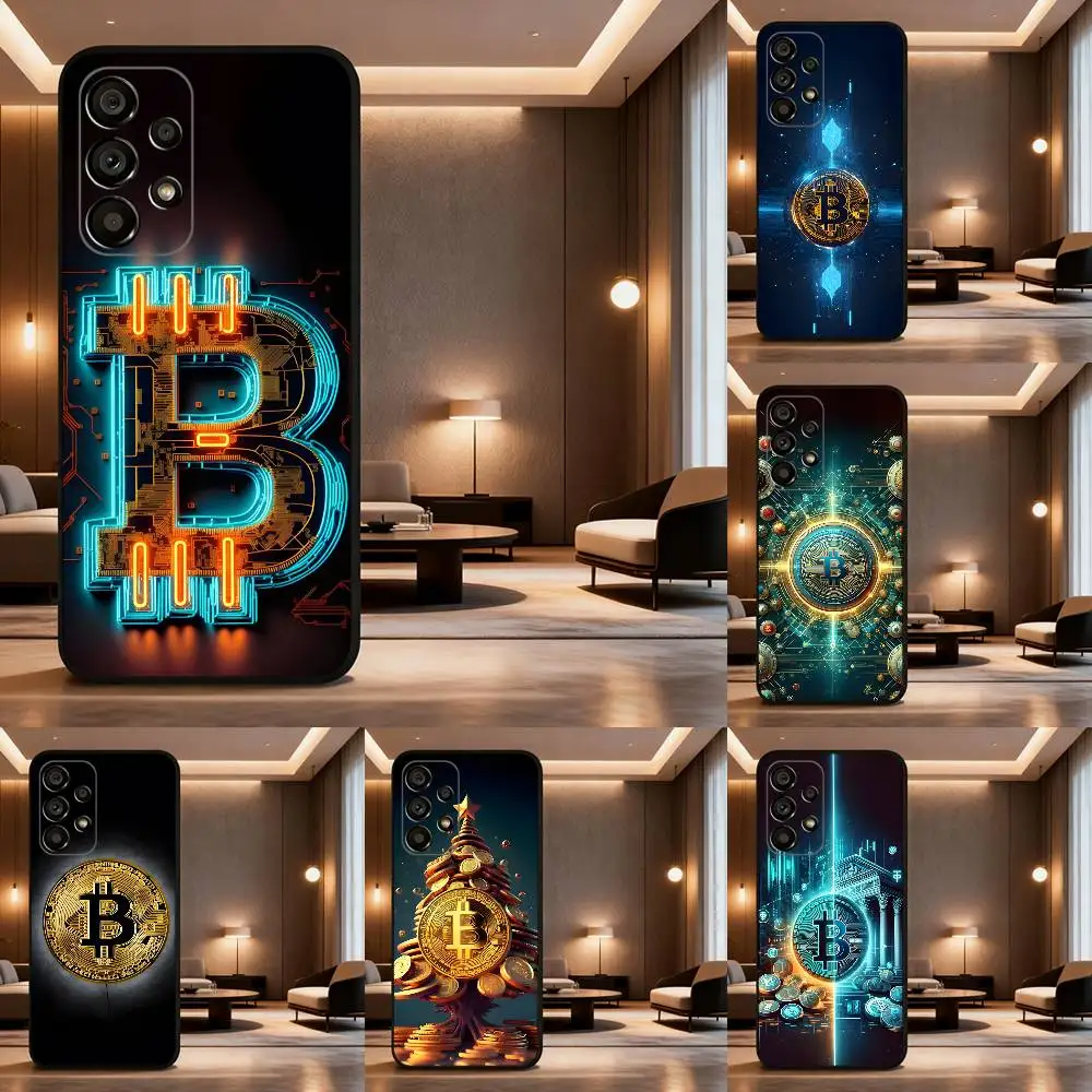 

Bitcoin Phone Case For Samsung Galaxy A73,31,32,72,41,53,52,71,22,5G,Note,J7,8,9 Soft Black Cover