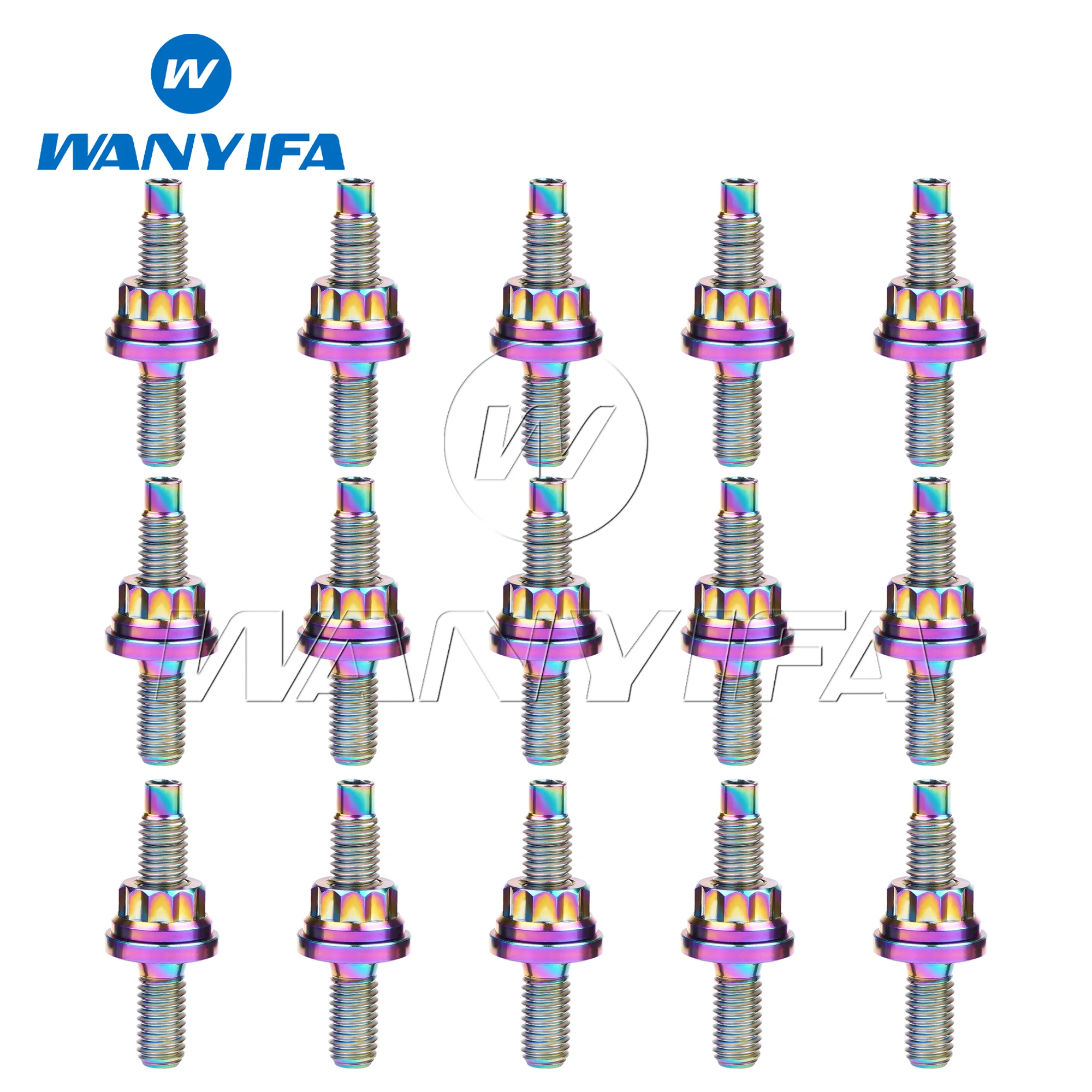 Wanyifa Titanium Bout M8/M10x45 54 55 65mm Pitch 1.25mm Intake of Automotive Uitlaatspruitstuk Stud Kit 10 STKS/15 STUKS