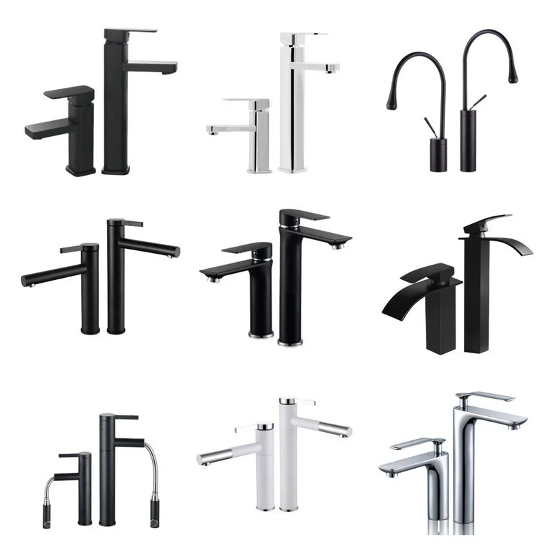 

Washbasin faucet hot and cold washbasin domestic toilet basin black pull-out faucet