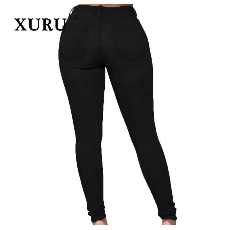 XURU-Slim Stretch Jeans for Women, High Street, Bodybuilding Pants, Tight Long Jeans, Europe and The United States, N3-3226, New