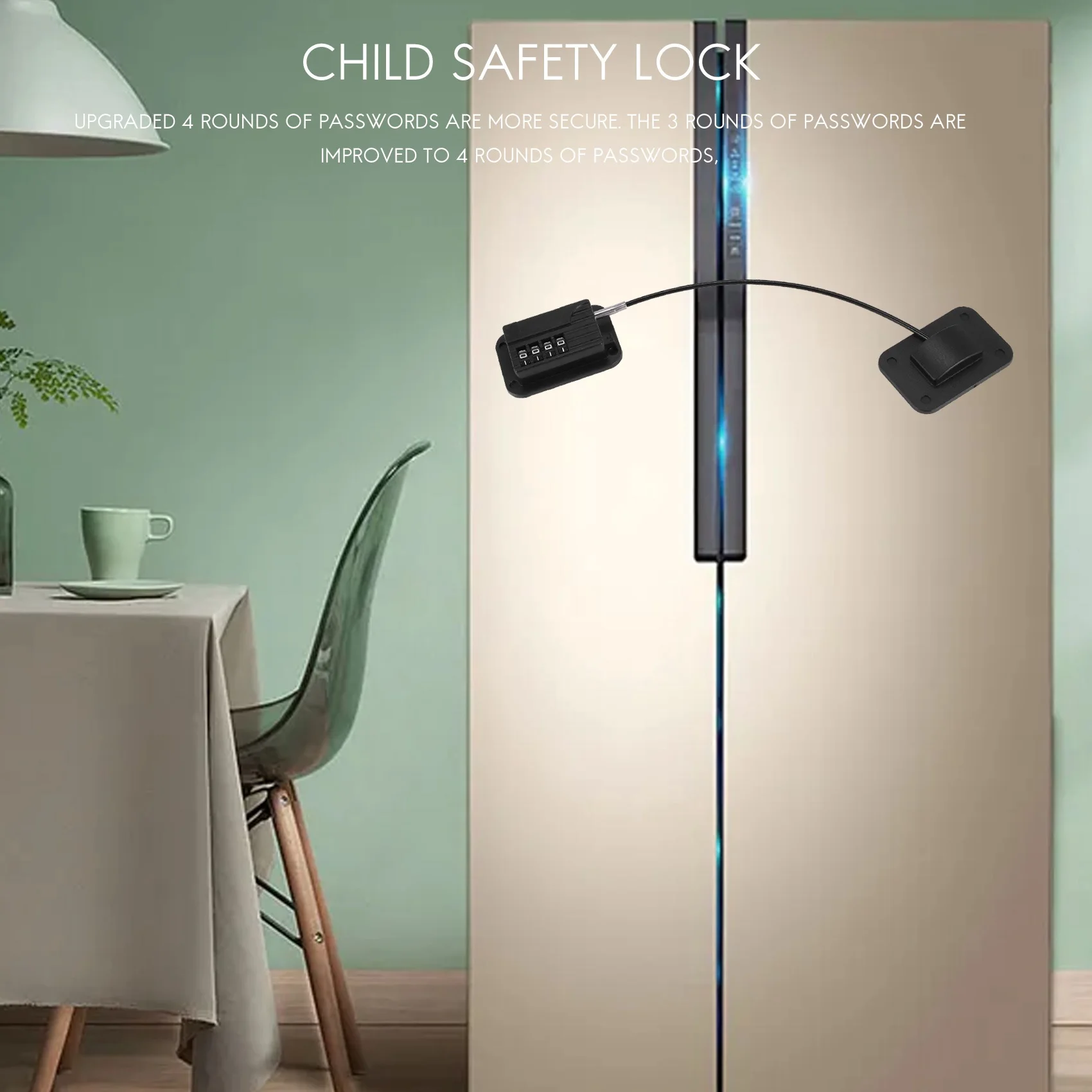 Upgraded Password Window Lock Child Safety Lock Baby Protection Children Fridge Lock Door Cabinet Limiter Locks-Black