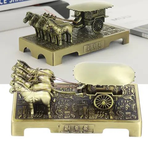 Terracotta Horse Sculpture Vintage  Copper Car Horse Ornament for Home  Decoration Gift Copper Car Horse Ornament