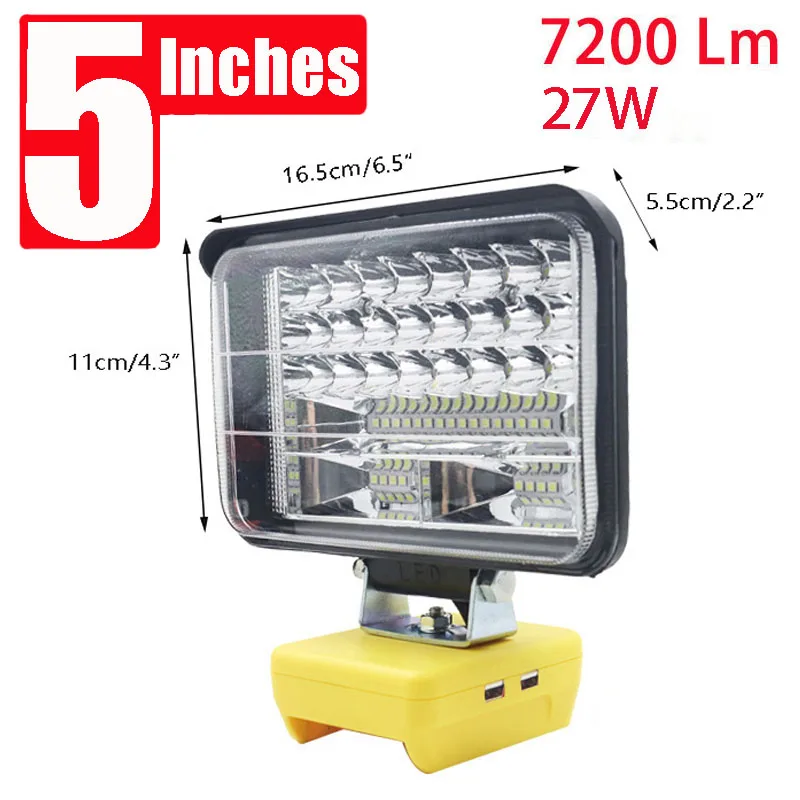 Imagem -03 - Carro Led Trabalho Luzes Tocha Camping Lâmpada Makita Dewalt Bosch Milwauke Lomvum Zhipu Jingmi Li-ion Battery 5