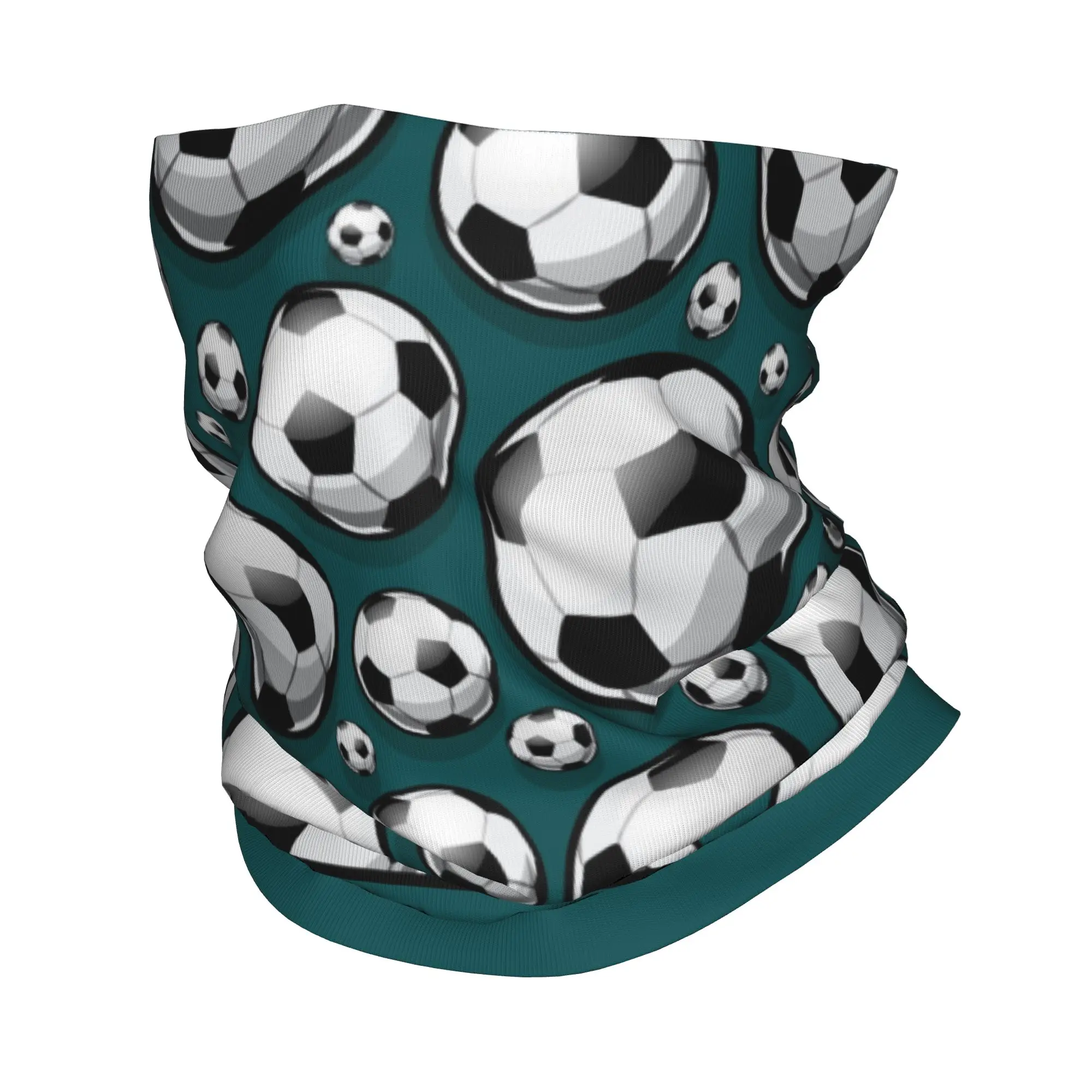 Custom Soccer Ball Pattern Bandana Neck Gaiter UV Protection Face Scarf Cover Women Men Football Sports Headband Tube Balaclava