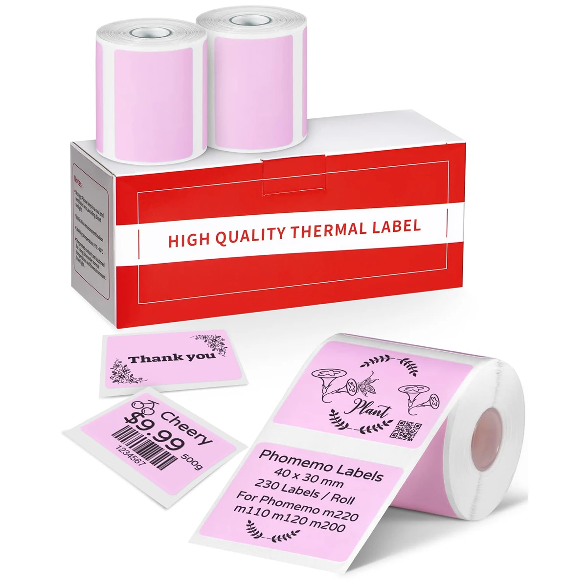 

M220 Labels,3 Roll Pink Labels for M220 M110 M108 M250 M260 M221 M200 M120 M150 Label Maker,1.57'' x 1.18''(40 x 30mm) Sticker