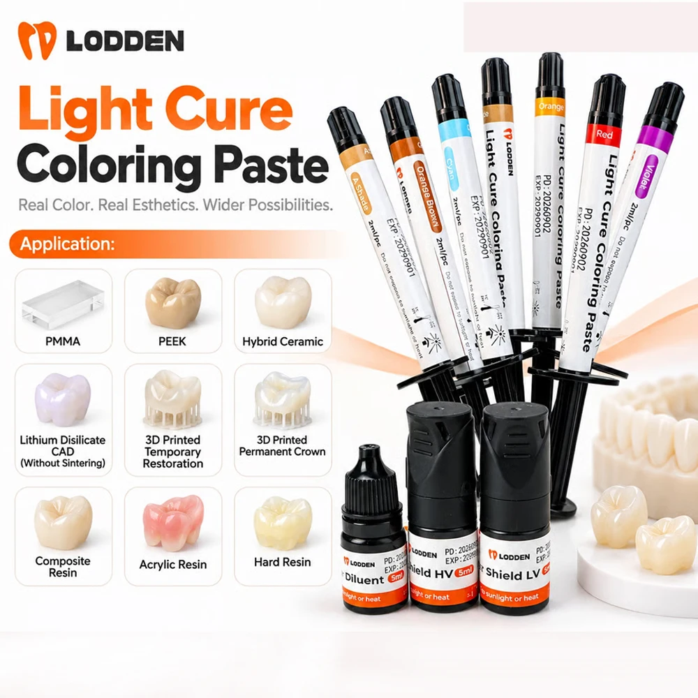 Dental Light Cure Coloring Paste Denture Aesthetic Restoration Stain for PMMA PEEK 3D Print Hybrid Resin Lithium Disilicate