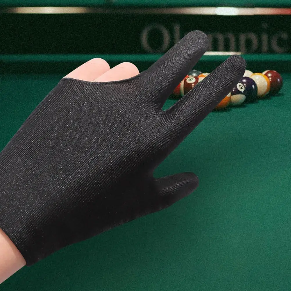 5pcs/set Billiards Glove Left Hand Three Finger Snooker Billiard Glove Non Slip Stickers Elasticity Billiard Training Gloves