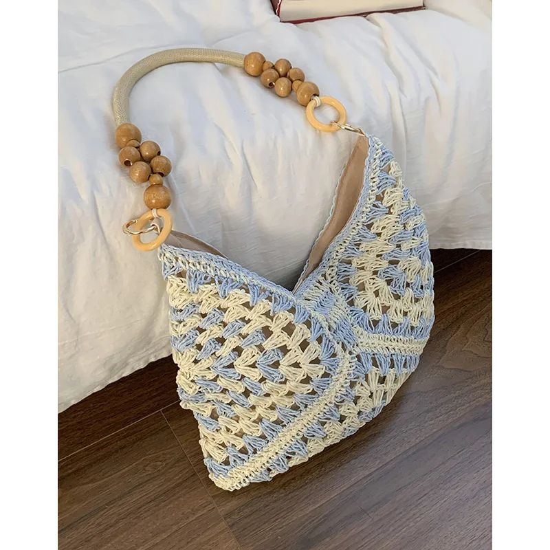 

Ethnic Style Grass Woven Bag for Women 2025 New Summer Fashion Large Capacity Tote Beach Bags