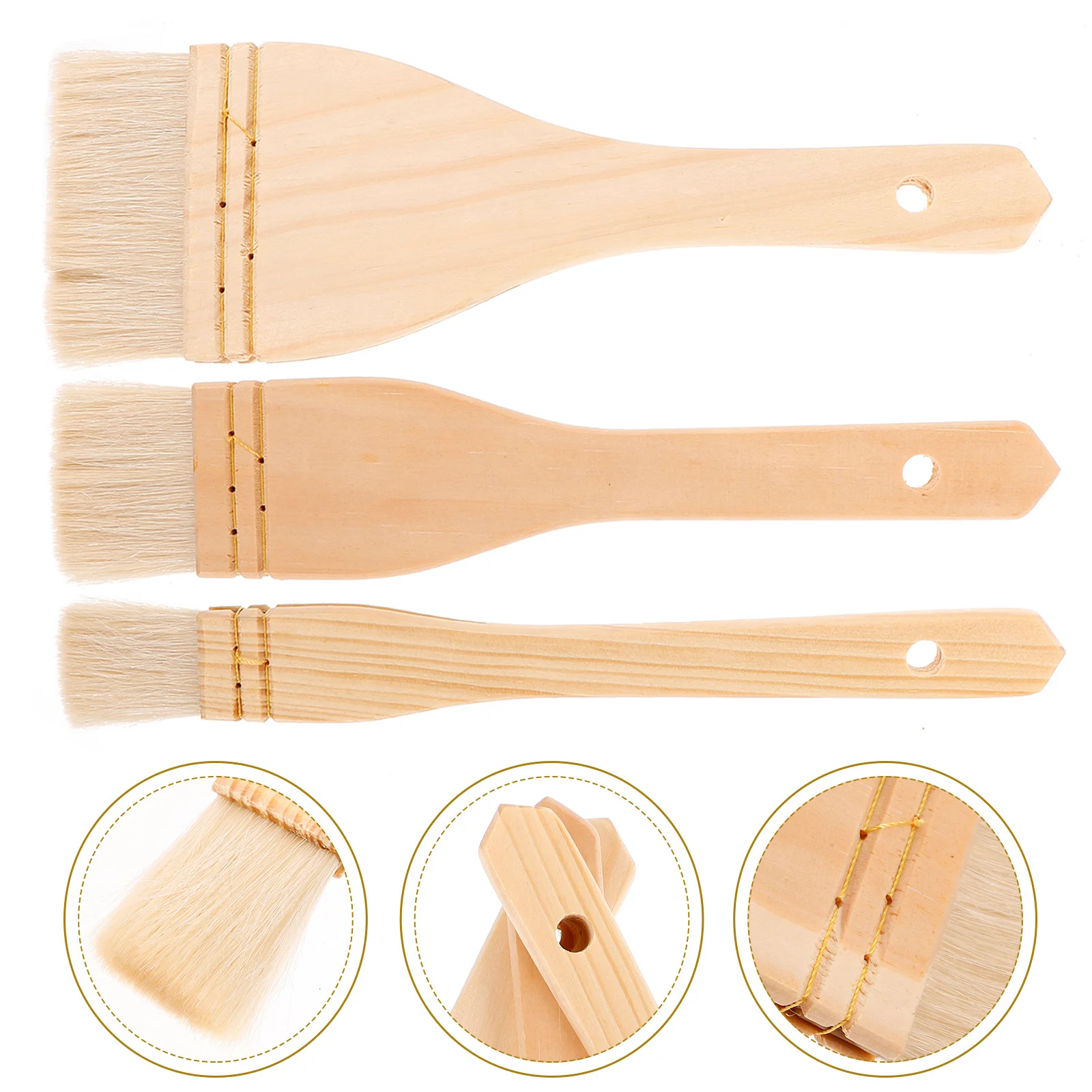 

3 Pcs Wool Brush Craft Paint Paddle for Pottery Ceramic Painting Multi-function